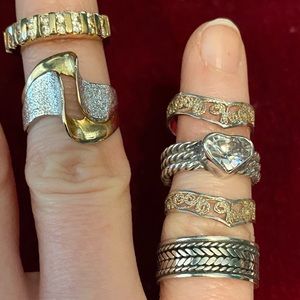 Lot of Six Sterling Silver .925 Rings